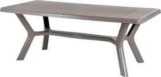 Siediti Fuori e Dentro Mesa rectangular de jardín 200x95 cm de resina tórtola