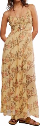 Free People Ciella Printed Maxi Dress In Vanilla Combo