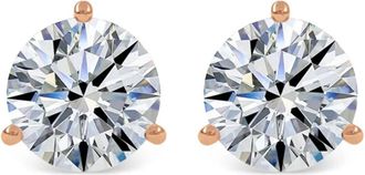 Tilla 14kt roségouden oorringen met diamant - Roze