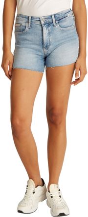 Calvin Klein Womens Mid Rise Denim Shorts, Blue (Denim Light), 30W