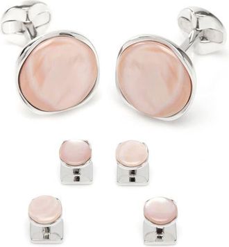 Cufflinks Inc. Pink Mother-of-Pearl Cuff Links & Shirt Stud Set at Nordstrom