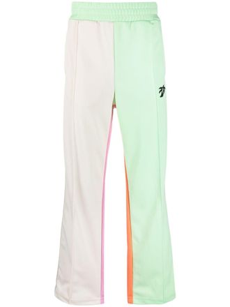 Palm Angels logo-print colourblock track pants - Green