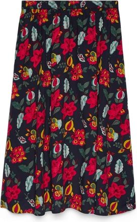 Fiorella Rubino Rokken, Dames, Blauw, S, Lange rok met bloemenprint
