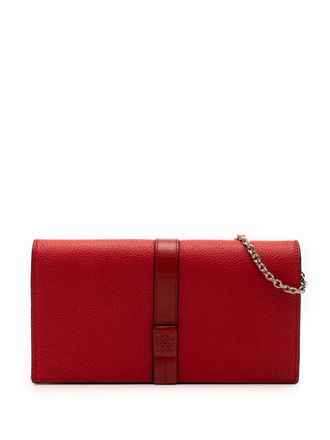 Loewe 2018 Pebbled Calfskin Wallet on Chain crossbody bag - Red