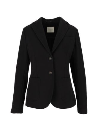 Circolo 1901 Black Slim-Fit Structured Fleece Blazer