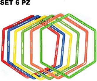 Trade Shop Trade Shop - Set De 6pcs C&iacute;rculos Entrenando Entrenamiento De Agilidad Hexagonal Para 50 Cm Factury Football