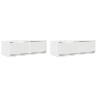 Berkfield Home TV Cabinets 2 pcs White 80x31x25.5 cm Engineered Wood
