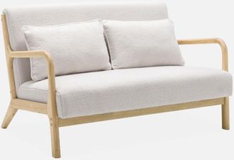 Sweeek Banco Escandinavo De 2 Plazas De Borreguito En Madera