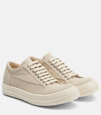 Rick Owens DRKSHDW Vintage suede-trimmed canvas sneakers