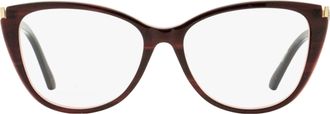 Swarovski SK5414 Butterfly Cat-Eye Acetate Eyeglasses - Brown