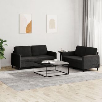 vidaXL Juego De Sof&aacute;s 2 Piezas Terciopelo Negro Vidaxl