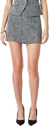 endless rose High Waist Tweed Miniskirt in Black/White at Nordstrom, Size X-Small