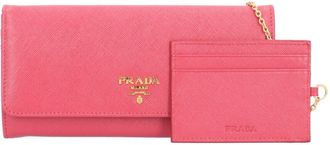 Prada Saffiano Pink Leather Long Wallet (Bi-Fold) (Pre-Owned)