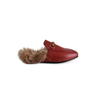 Gucci Princetown Mule - Dames - Slip ons - Rood - 35 1/2 EU - Wol - Schoenen