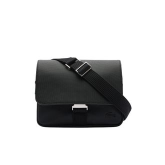 Lacoste Mens Classic Messenger Bag, Black, One Size