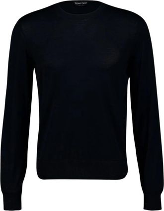 Tom Ford Klassiek Ronde Hals Breiwerk - Heren - Ronde hals truien - Zwart - M - Wol - Truien & Vesten