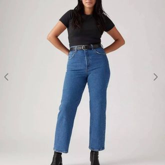 Levi's Premium Ribcage Straight Ankle Jeans In Blue