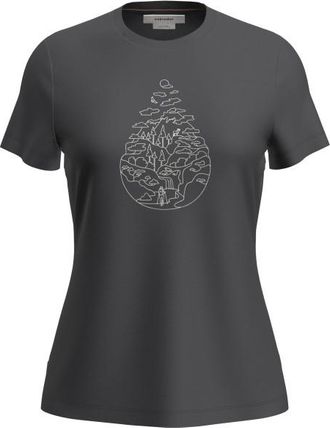 Icebreaker Merino 150 Tech Lite III S/S Hike Path Merinoshirt f&uuml;r Damen | obsidian