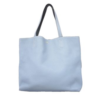 Herm&egrave;s Blue Indigo Blue Lin Taurillon Clemence Leather Tote Bag (Pre-Owned)