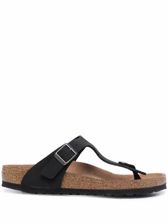Birkenstock Gizeh Birko-Flor teenslippers - Zwart
