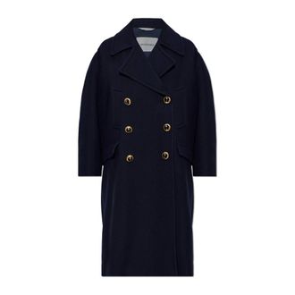 Balenciaga Dames, Mantels, Blauw, Maat: XS Wol