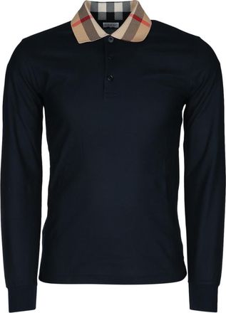 Burberry Navy Blue Logo Collar Polo Shirt