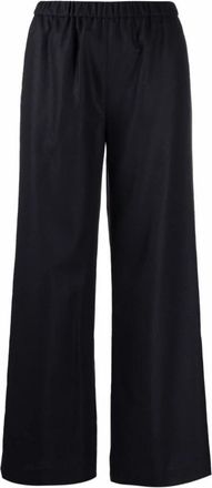 Aspesi Wijde broek - Dames - Wijde Broeken - Blauw - L - Wol - Broeken