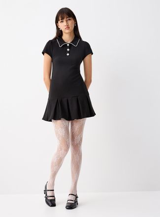 Twik Womens Jewels polo collar minidress