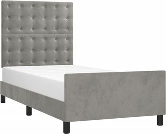 vidaXL Vidaxl - Estructura De Cama Sin Colch&oacute;n Terciopelo Gris Claro 90x190 Cm
