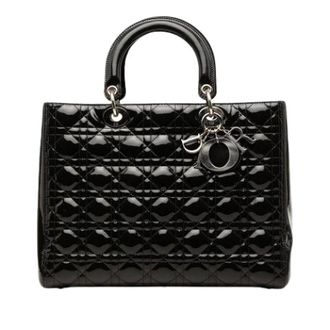 Dior Pre-owned Lady Dior Handbag - Dames - Pre-owned - Zwart - Maat: ONE Size Leer