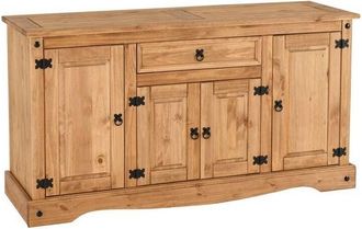 Seconique Seconique - Corona 4 Door 1 Drawer Sideboard - L48.5 x W155 x H83.5 cm - Distressed Waxed Pine