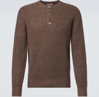 Brunello Cucinelli Ribbed-knit linen and cotton polo sweater