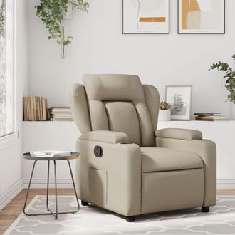 vidaXL Sill&oacute;n Reclinable De Cuero Sint&eacute;tico Color Capuchino Vidaxl