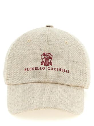 Brunello Cucinelli Beige Logo Baseball Hat