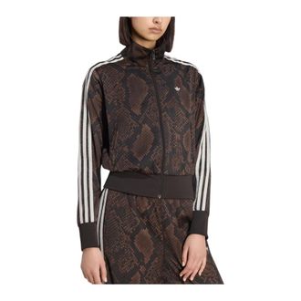 adidas Satin Snake Print Firebird Track Jacket - Dames - Trainingsjackets - Bruin - XS - Polyester - Fitness