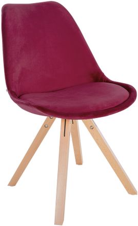 Clp Silla De Sal&oacute;n Sofia Tapizada En Terciopelo Burdeos Natural (cuadrado)