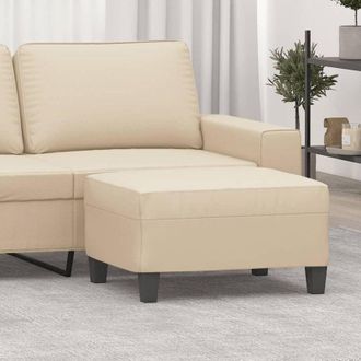 vidaXL Poggiapiedi Crema 70x55x41 cm in Tessuto Microfibra - Vidaxl