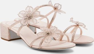 Rene Caovilla Floriane embellished satin sandals
