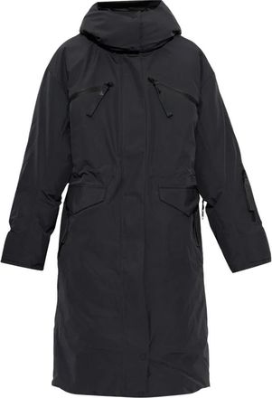 adidas by Stella McCartney Ge&iuml;soleerd jack met afneembare capuchon - Dames - Outdoorjassen - Grijs - M - Leer - Fitness