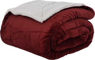 vidaXL Manta Rojo Burdeos 150 X 200 Cm 1.64 Kg Lana Vidaxl