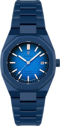 Duxot Pamplona Ceramic Automatic Blue Dial Mens Watch DX-2078-22