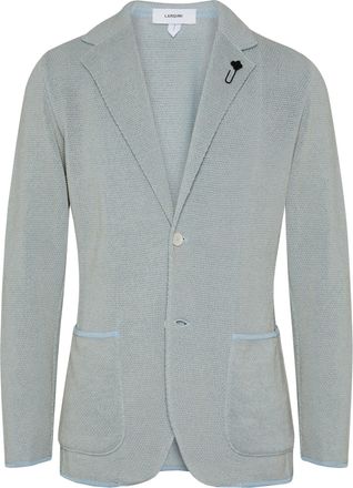 Lardini Black Knitted Textured Cotton Jacket