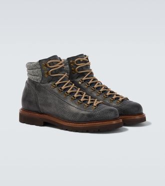 Brunello Cucinelli Leather lace-up boots