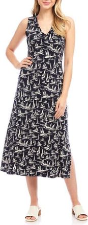 Karen Kane Sleeveless V-Neck Midi Dress in Print at Nordstrom, Size X-Small