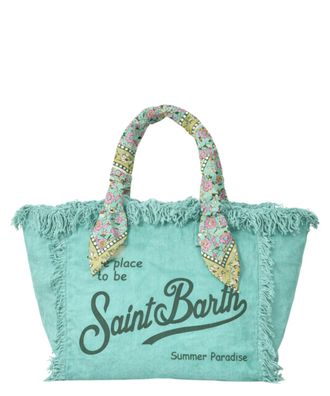 MC2 Saint Barth Spacious Textured Tote Bag with Fringed Edges