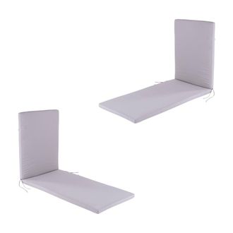 ED&Egrave;N JARD&Iacute; Pack de 2 cojines para tumbona de exterior color piedra 196x60x5 cm
