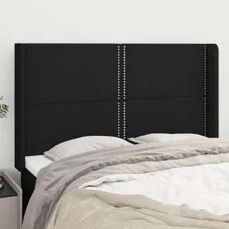 vidaXL Cabecero Con Orejas De Tela Negro 147x16x118/128 Cm Vidaxl