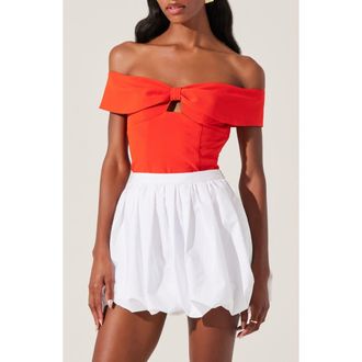 ASTR the Label Telayna Off the Shoulder Top in Orange Red at Nordstrom Rack, Size Medium
