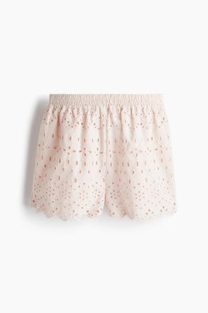H&M Shorts mit Broderie Anglaise - Puderrosa