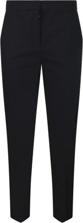 Max Mara Malika Pants - Dames - Straight fit broeken - Zwart - S - Leer - Broeken